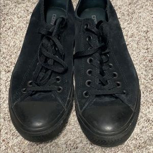 Black suede converse all stars size 10
